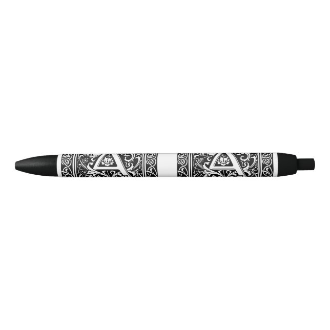 Letter A Medieval Monogram Art Nouveau Pen (Front)