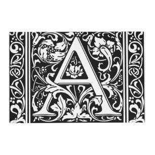 Letter A Medieval Monogram Art Nouveau Placemat