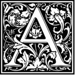 Letter A Medieval Monogram Art Nouveau Statuette<br><div class="desc">This initial A is part of a complete series of upper case William Morris inspired typography initials. The black and white lettering is highly decorative, styled after the fancy typography of the middle ages. Cute and trendy, this is a vintage chic monogram A - letter A- swirly A . Customize...</div>