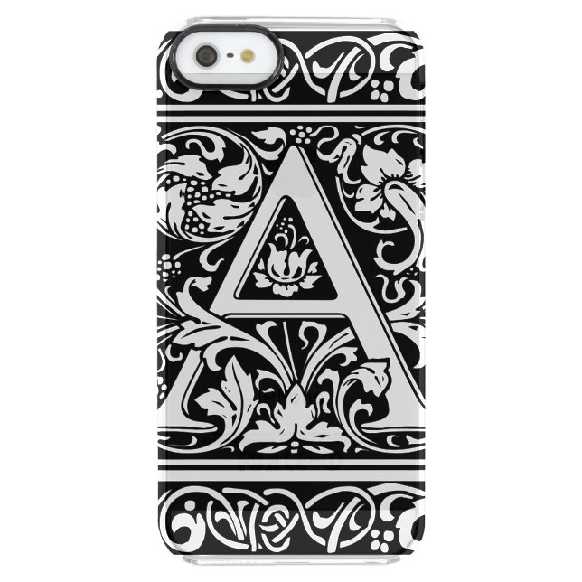 Letter A Medieval Monogram Art Nouveau Uncommon iPhone Case (Back)