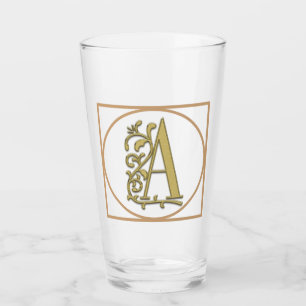LETTER A MONOGRAM Beautiful Wedding New Home Gift Glass