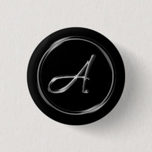 "Letter A" Monogram Button