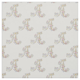 Letter A monogram decorative text custom fabric