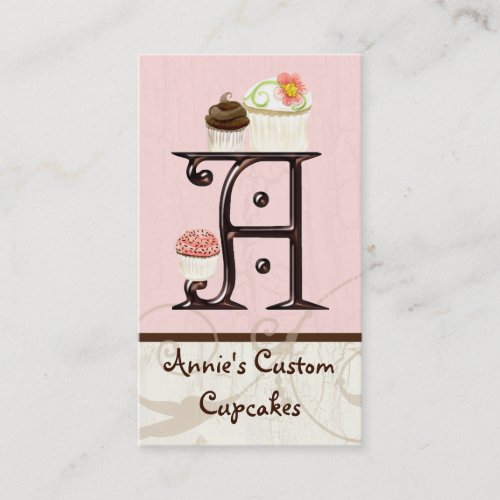 Letter A Monogram Dessert Bakery Business Cards
