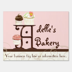 Letter A Monogram Dessert Bakery Business Signage