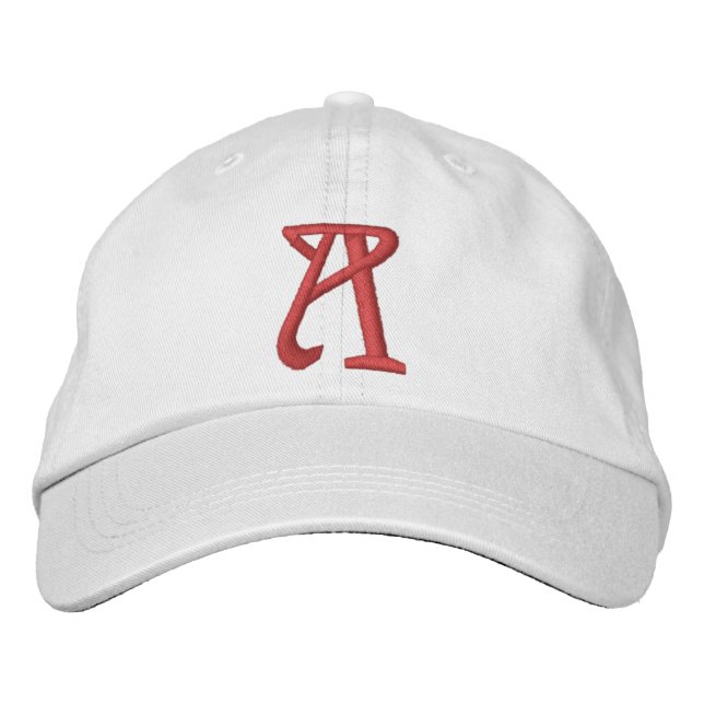 Letter A Monogram  Embroidered Baseball Cap (Front)