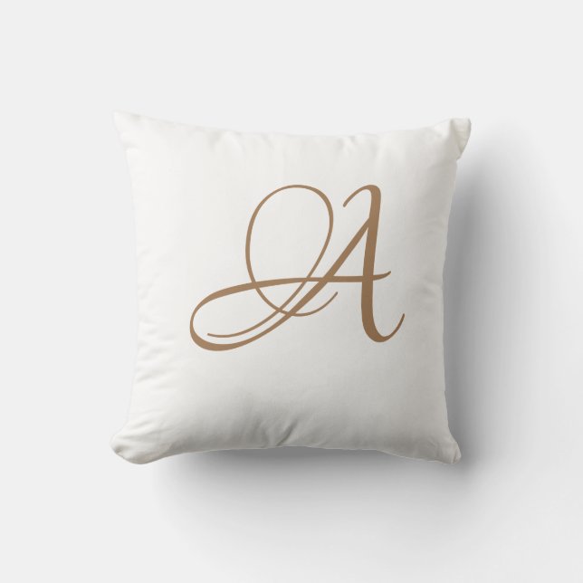 Letter A Monogram Initial Custom Throw Pillow (Front)