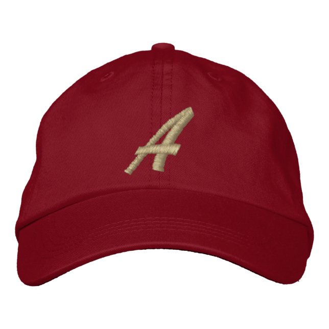Letter A Monogram Initial Embroidered Baseball Hat (Front)