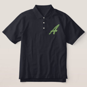 Letter A Monogram Initial Embroidered Polo Shirt