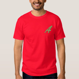 Letter A Monogram Initial Embroidered T-Shirt