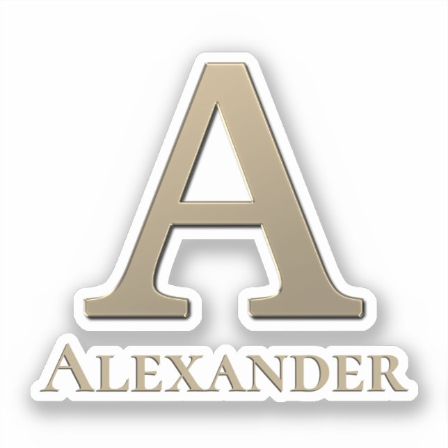 Letter A Monogram Initial Sticker (Front)