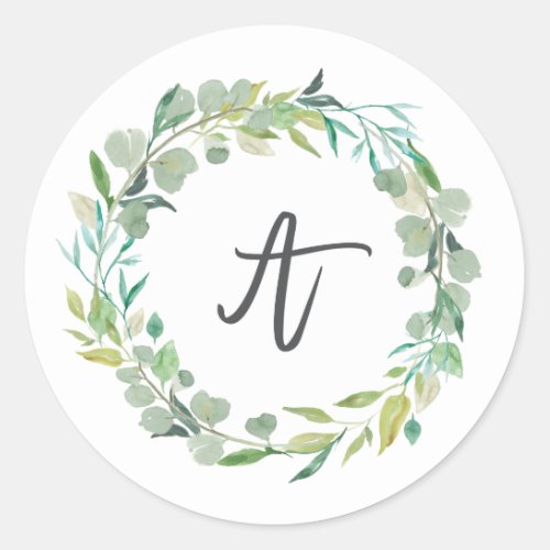 Letter A Monogram Initial Sticker Envelope Seal