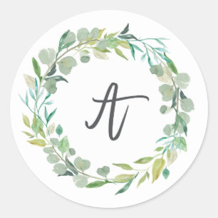 Letter A Monogram Initial Sticker Envelope Seal