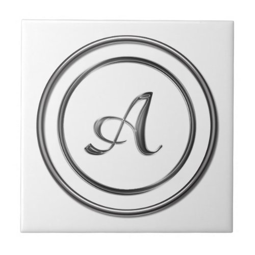 Letter A Monogram  Tile