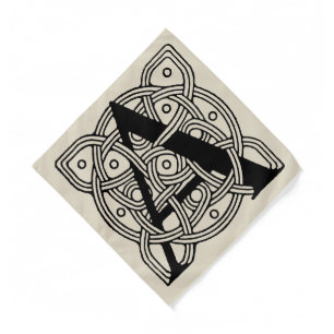 Letter A Monogram Vintage Celtic Knot Print Bandana