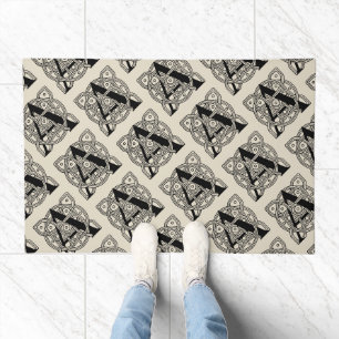 Letter A Monogram Vintage Celtic Knot Print Doormat