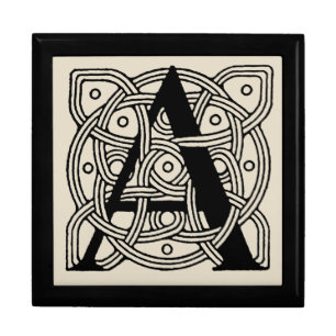 Letter A Monogram Vintage Celtic Knot Print Gift Box