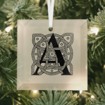 Letter A Monogram Vintage Celtic Knot Print