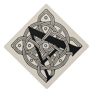 Letter A Monogram Vintage Celtic Knot Print Graduation Cap Topper