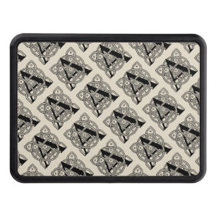 Letter A Monogram Vintage Celtic Knot Print Hitch Cover