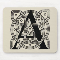 Letter A Monogram Vintage Celtic Knot Print