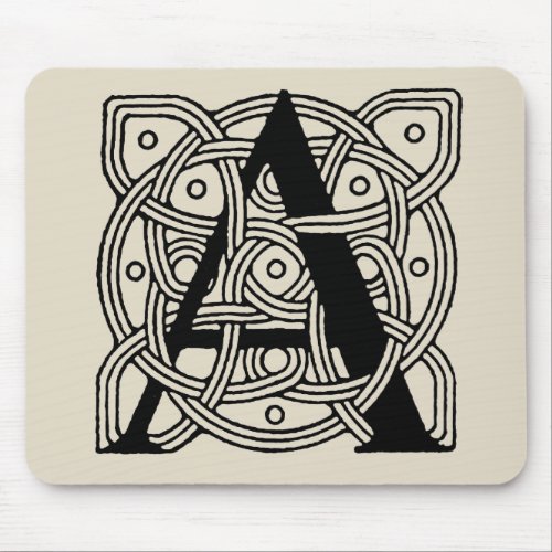 Letter A Monogram Vintage Celtic Knot Print