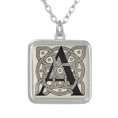 Letter A Monogram Vintage Celtic Knot Print