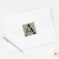 Letter A Monogram Vintage Celtic Knot Print