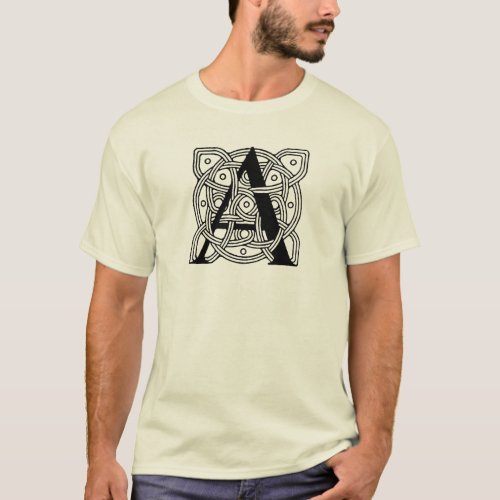 Letter A Monogram Vintage Celtic Knot Print