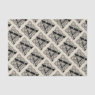 Letter A Monogram Vintage Celtic Knot Print Tissue Paper