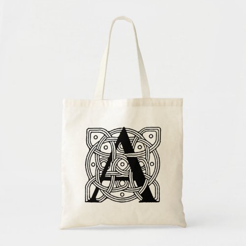 Letter A Monogram Vintage Celtic Knot Print