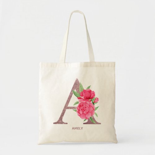 Letter A Personalized name monogram bridesmaid    Tote Bag