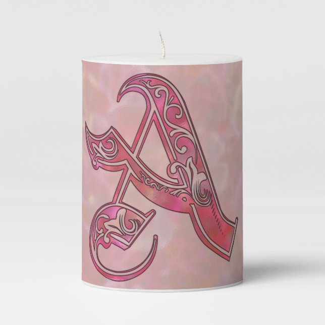 Letter A Pillar Candle (Front)