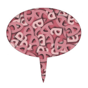 Letter A Pink Cake Topper