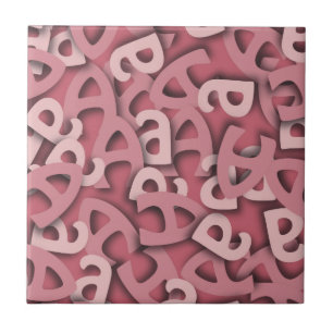 Letter A Pink Tile