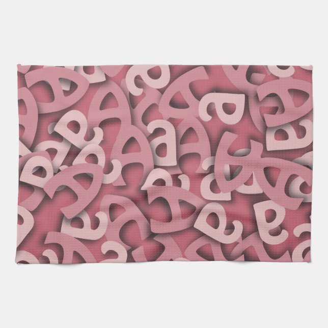 Letter A Pink Towel (Horizontal)