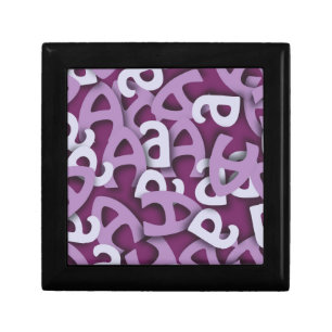 Letter A Purple Keepsake Box