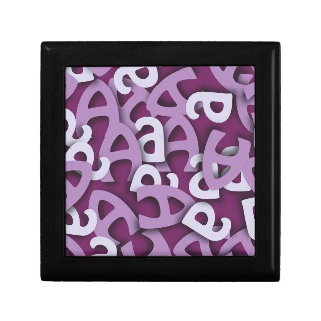 Letter A Purple Keepsake Box (Front)