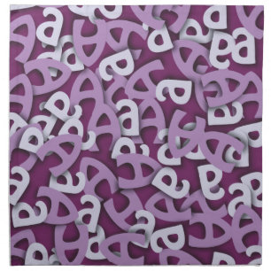 Letter A Purple Napkin
