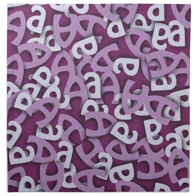 Letter A Purple Napkin (Front)
