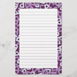 Letter A Purple Stationery