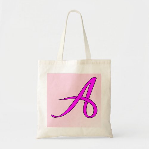 Letter A ribbon Tote Bag