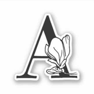 Letter A - Rose Sticker
