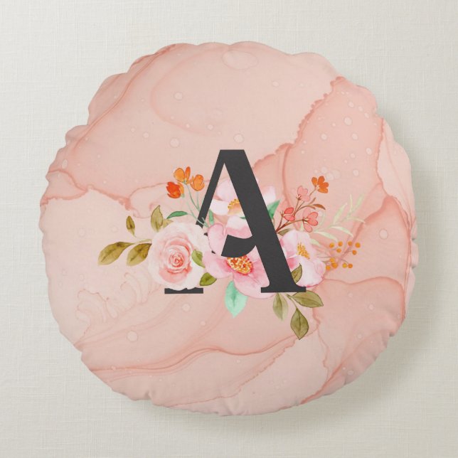 Letter A Round Pillow (Front)