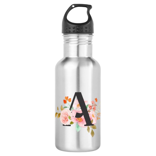 Letter A Stainless Steel Water Bottle (Front)