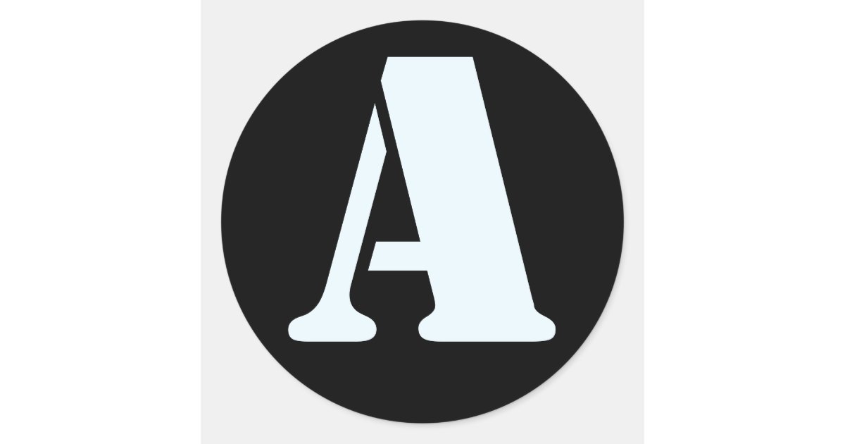 Letter A Stencil Alphabet by Janz Alice Blue Black Classic Round ...