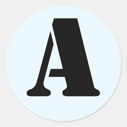 Letter A Stencil Alphabet by Janz Alice Blue Classic Round Sticker