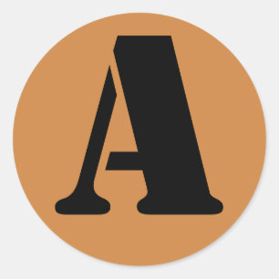 Letter A Stencil Alphabet by Janz Peru Gold Classic Round Sticker