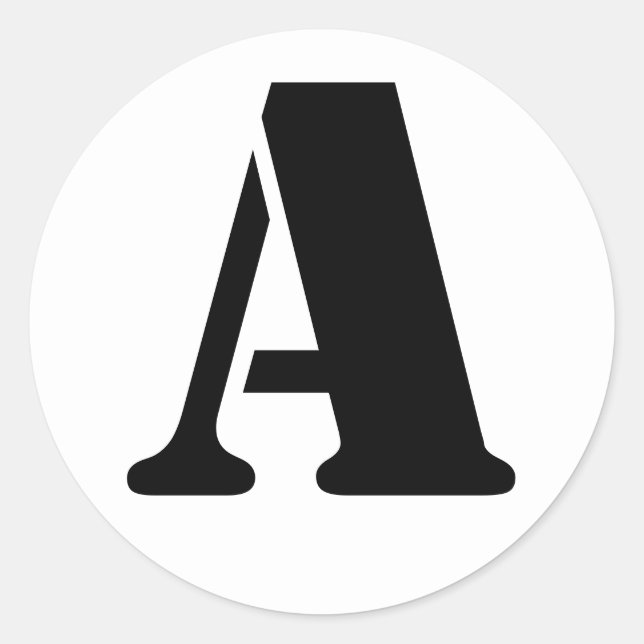 Letter A Stencil Alphabet by Janz White Classic Round Sticker (Front)