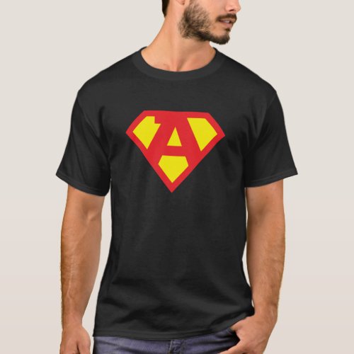 Letter A Superhero symbol T_Shirt